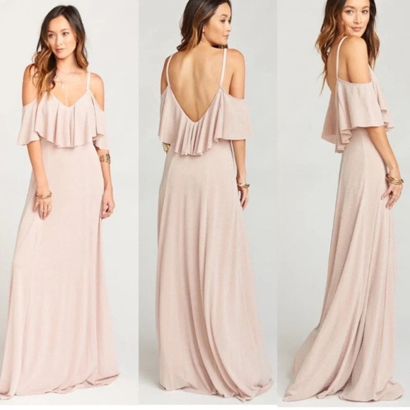 Show Me Your Mumu Renee Ruffle Maxi Dress in Dancing Queen Shine Blush Size 1X - Picture 10 of 11